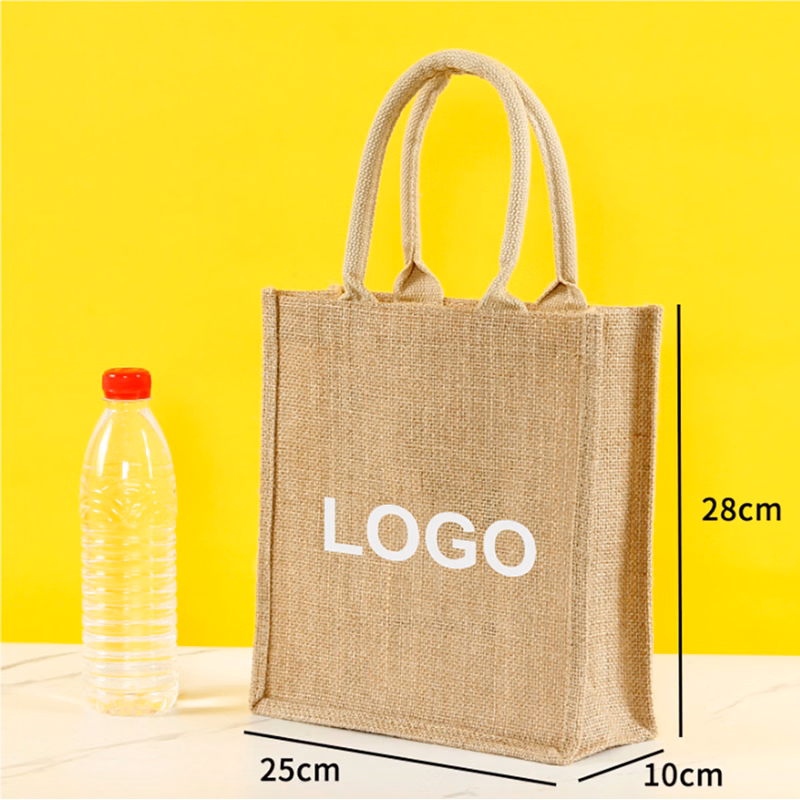 Reusable Jute Tote Bag 9.8" x 11" x 3.9"