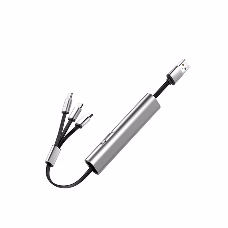 3-in-1 Retractable Charging Cable w/ Logo