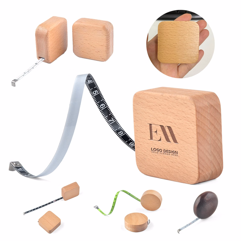 Maple Wood Case Steel Tape Measure Metric