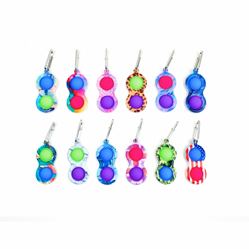 2 Bubbles Pop Keychain