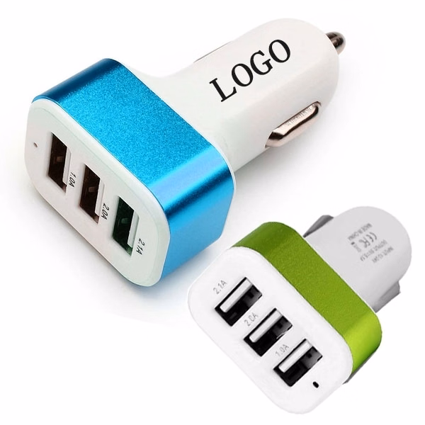 3-Port USB Car Charger Adaptor