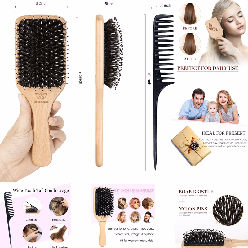 Hair Brush Boar Bristle Hairbrush
