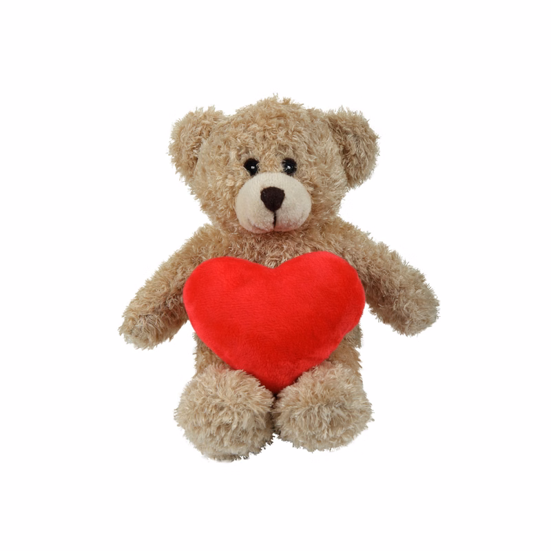 soft plush Tan Bear with heart