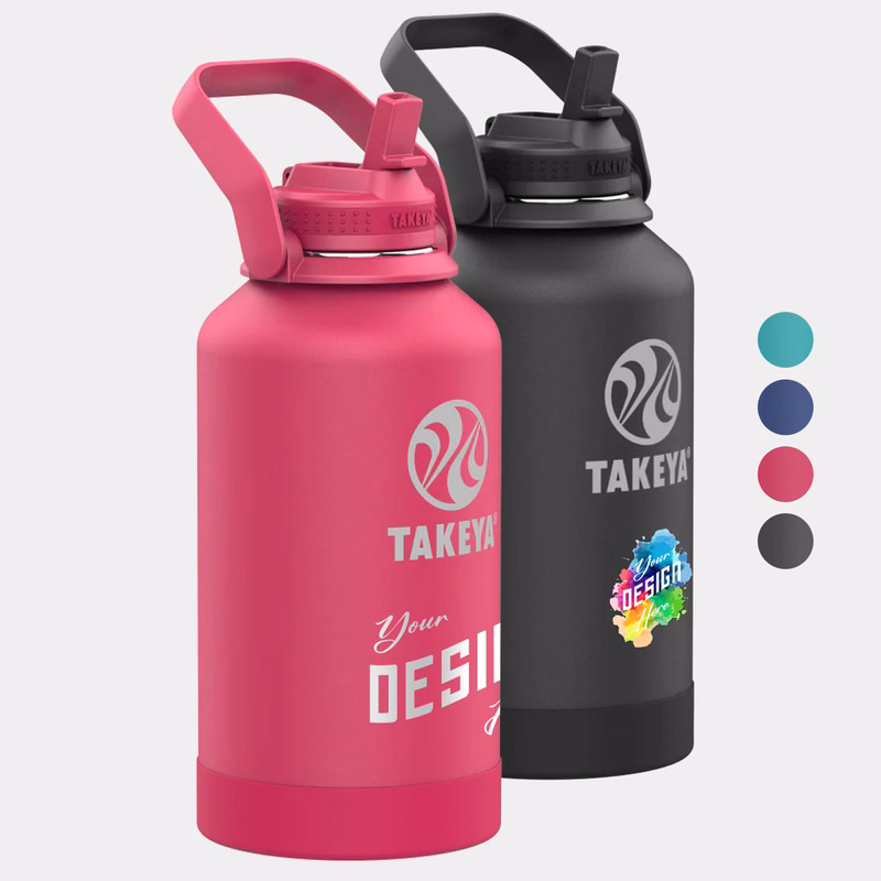64 oz Takeya® Stainless Steel Insulated Pickle Ball Water Bottle w/ Straw Lid