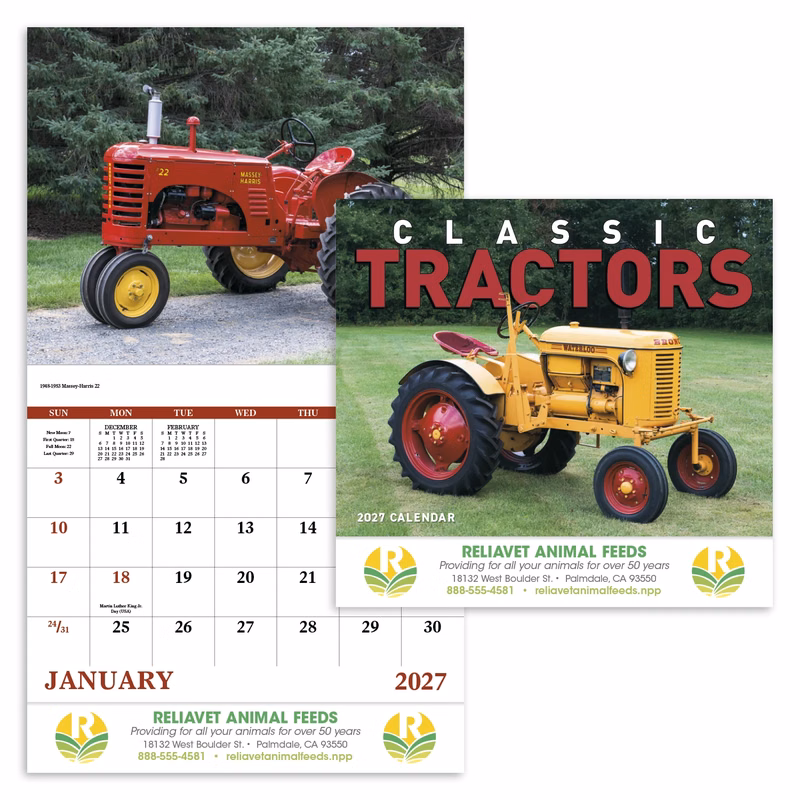 13 Month Classic Tractor - Stapled