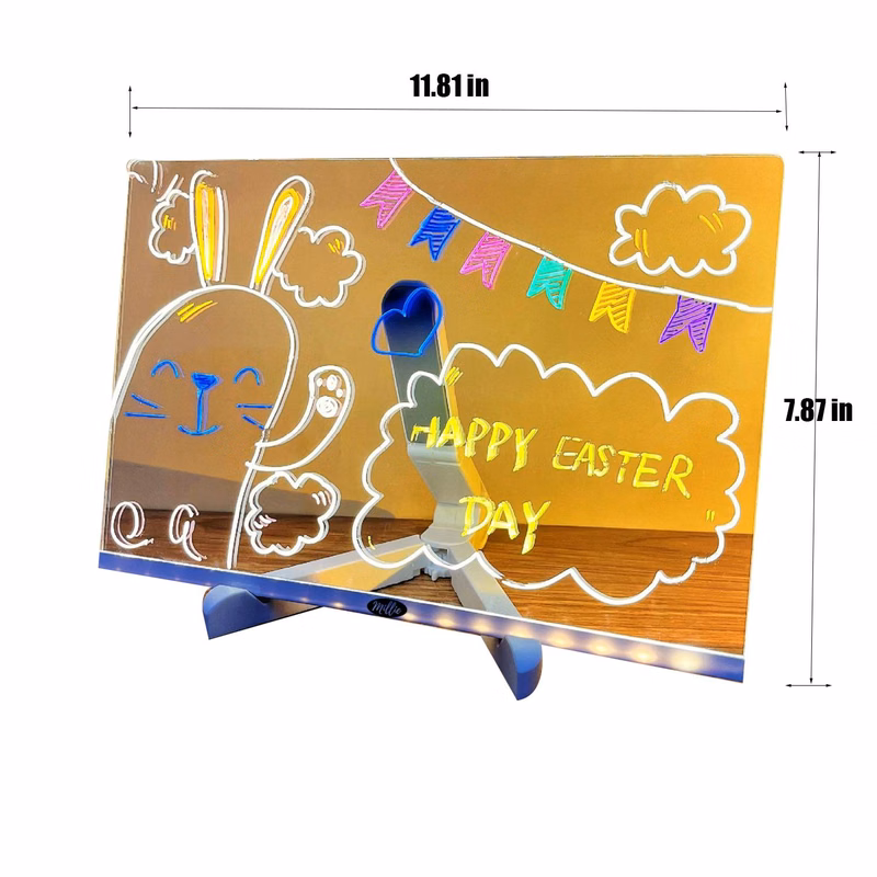 USB LED Note Board Acrylic with Light and 7 Colors Pen