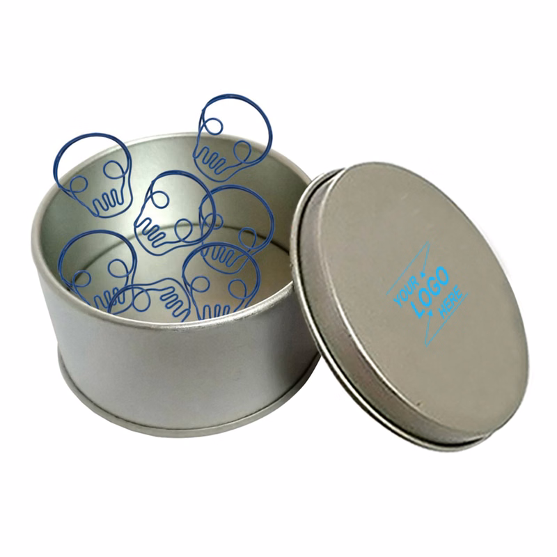 Skull Paper Clips w/Tin Container