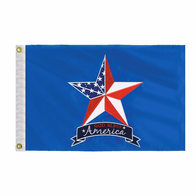 Applique & Embroidered Flag 16" x 24" Nylon
