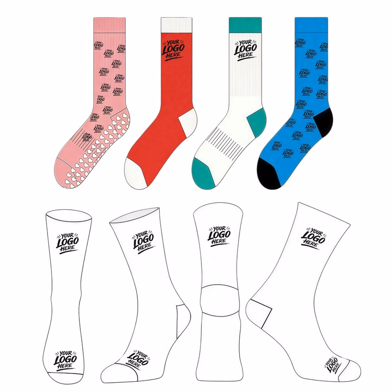 Custom Crew Socks With Personalized Logo For Sports Corporat
