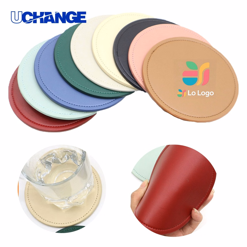Round Leather Tea Cup Coaster Mat