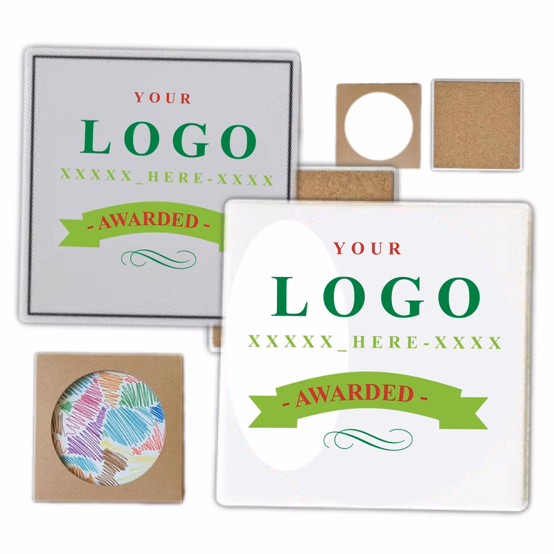 Full Color Square Slate Coaster Set