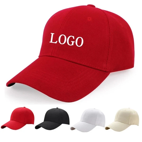 Embroidered Cotton Baseball Cap - Solid Color 1