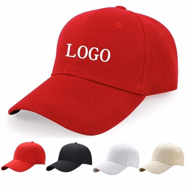 Embroidered Cotton Baseball Cap - Solid Color