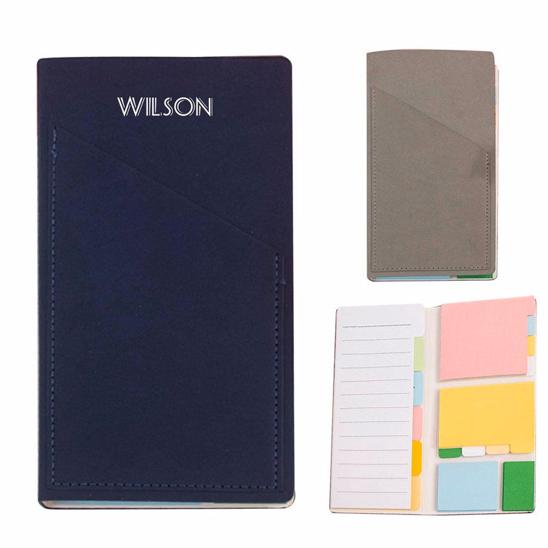 7" x 4" PU Leather Portable Business Office Sticky Notebook