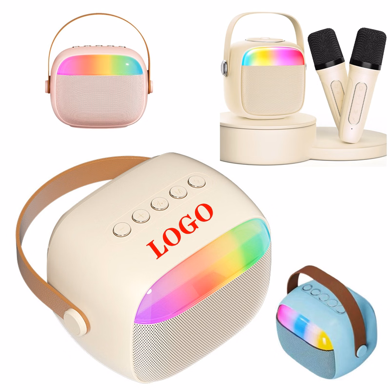 Mini Portable Karaoke Bluetooth Speaker With Microphones