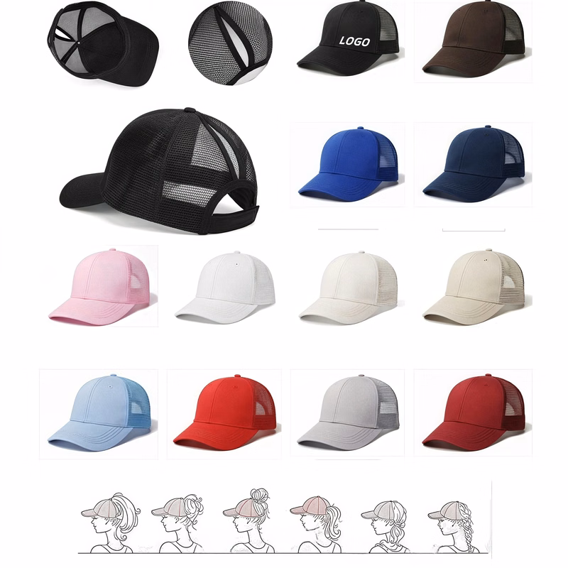 Breathable Mesh Women's Ponytail Sun Hat