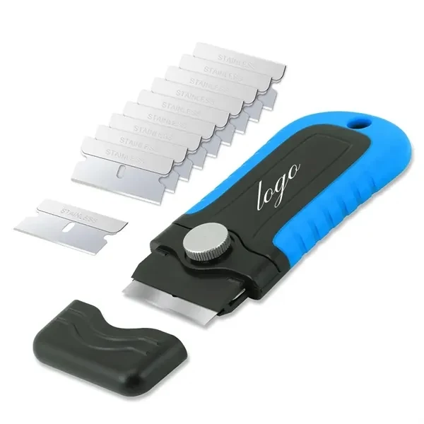 Custom Stainless Steel Razor Blade Scraper with Safety Cap — Professional Cleaning Tool 1