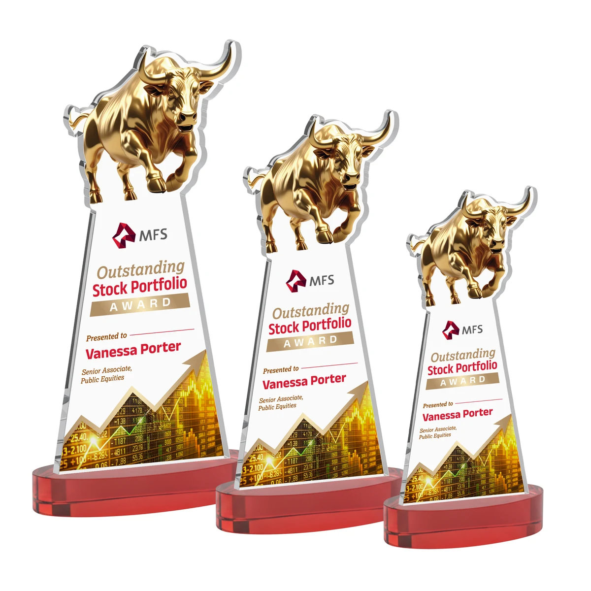 Raging Bull VividPrint™ Award on Alberton Base - Red 1