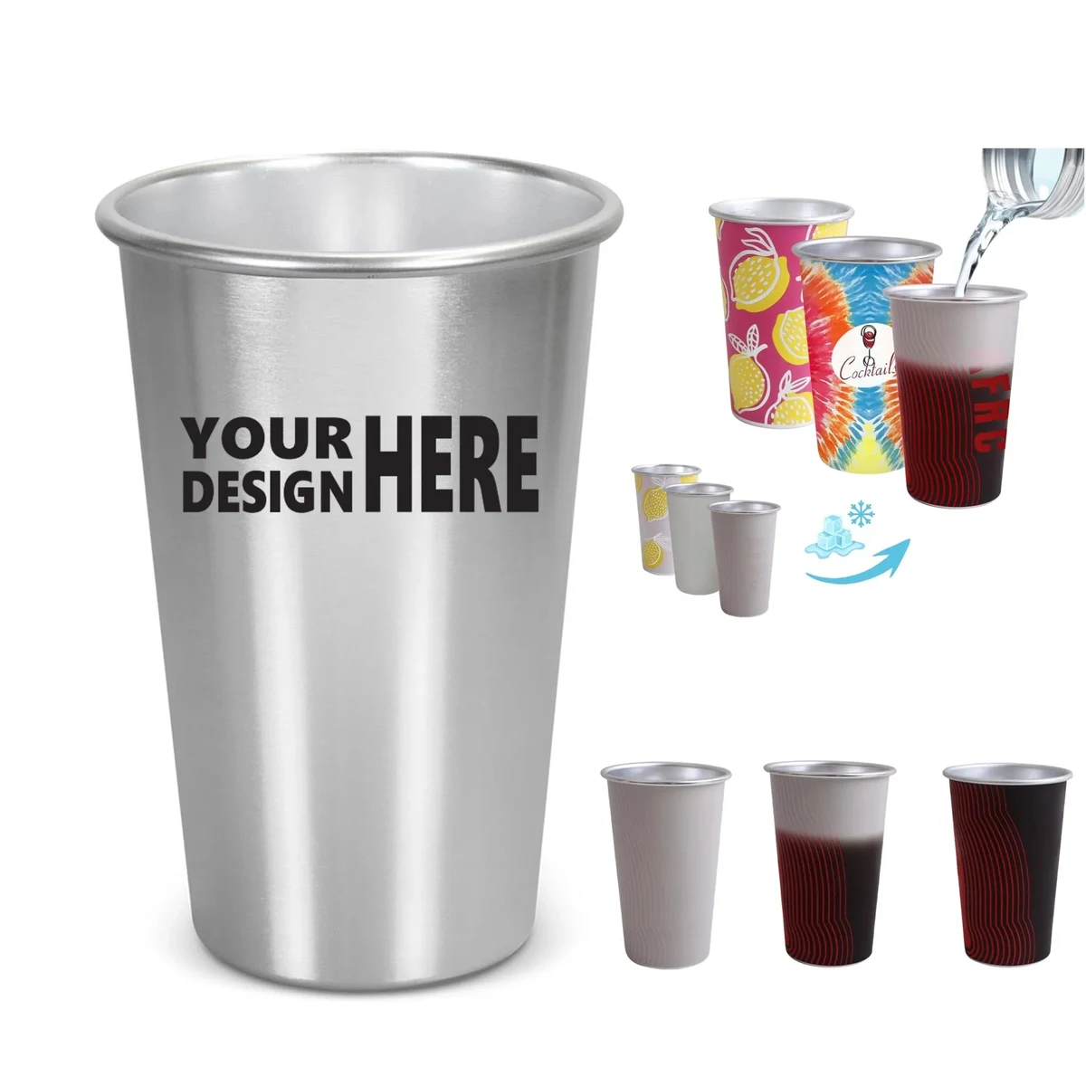 Color Changing Cold Cool Aluminum Portable Cup 1