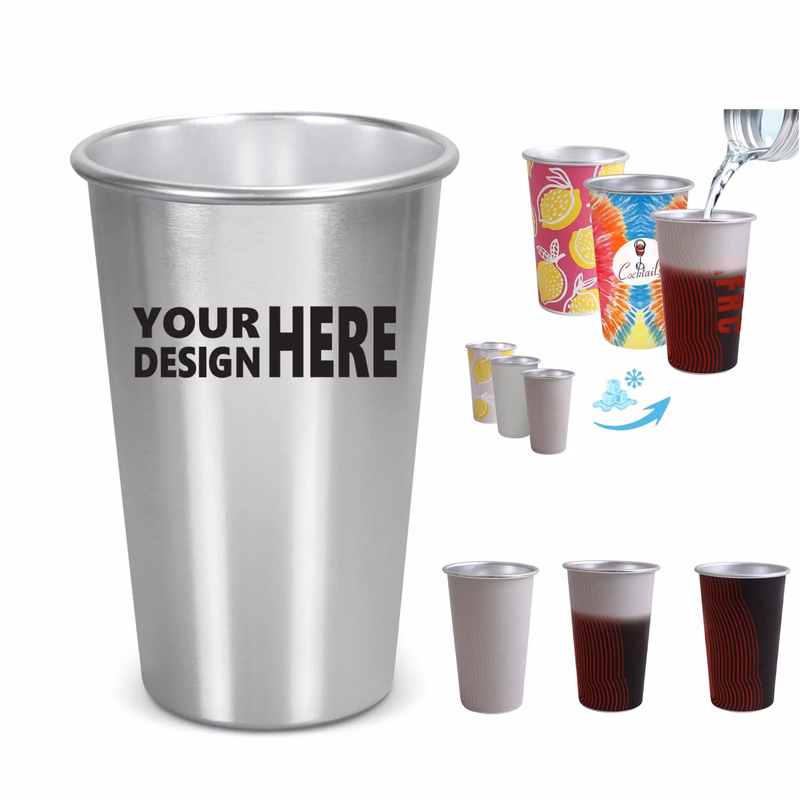 Color Changing Cold Cool Aluminum Portable Cup