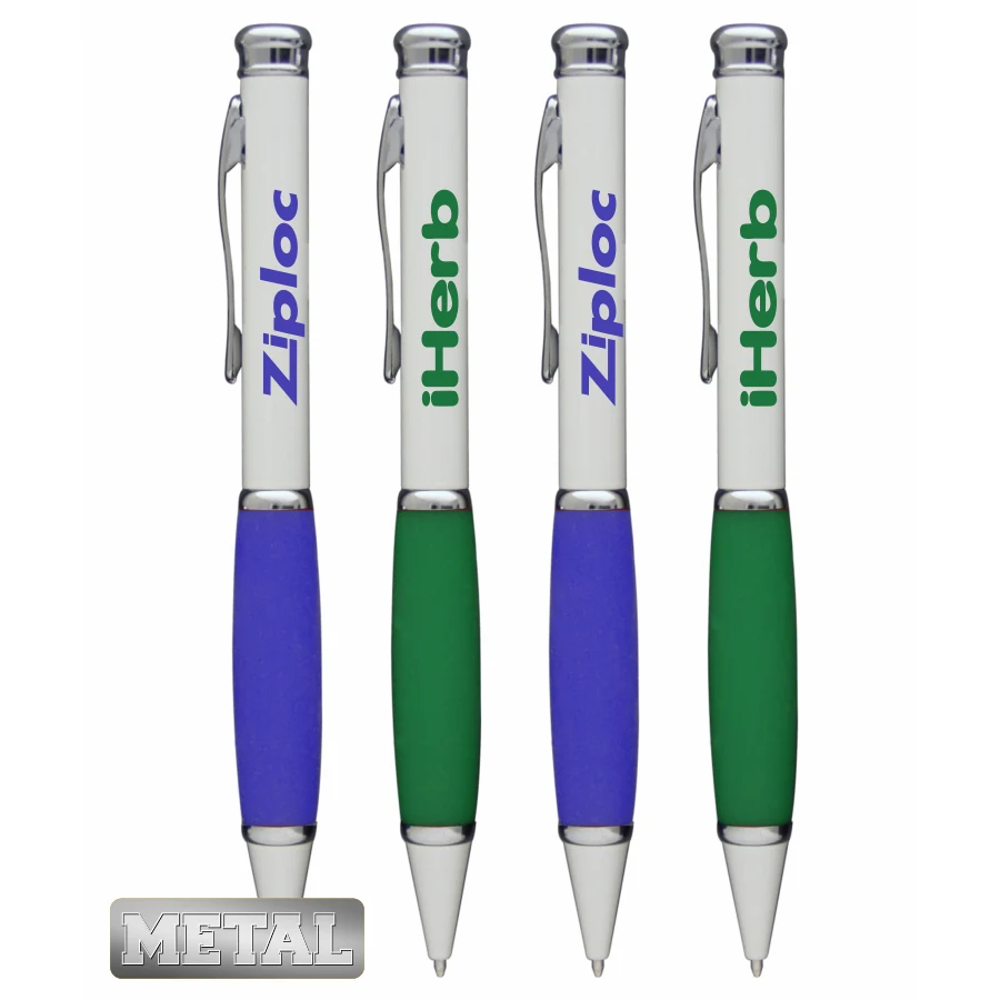 Pearl Lacquered Chrome Pen W/ Colored Grip 1
