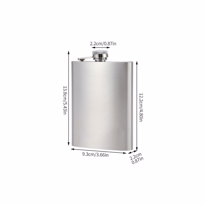 8oz Stainless Steel Portable Hip Flask Easy Pour Funnel Set