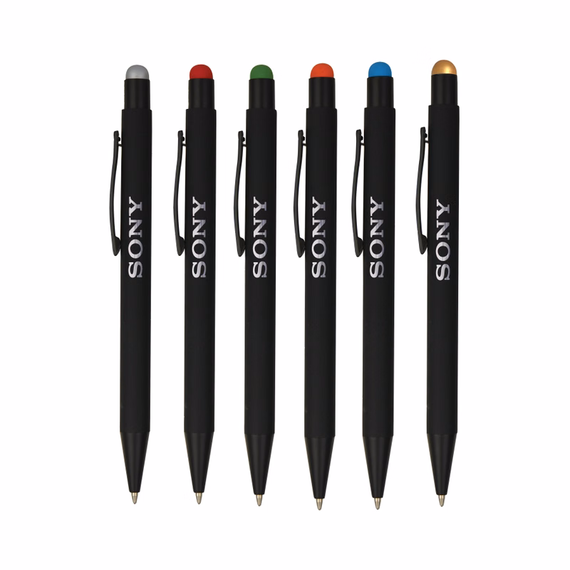 Union Printed -Click Metal Ballpoint Pen w/ Stylus & Chrome Logo