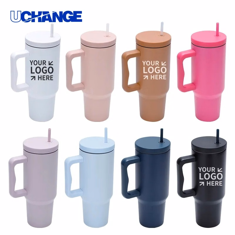 40oz Handled Tumbler with Straw Lid for Commuting, Travel & Outdoor Use