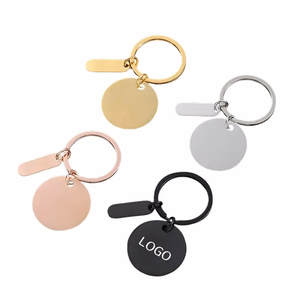 Stainless Steel Round Keychain Tags with Blank Stamping