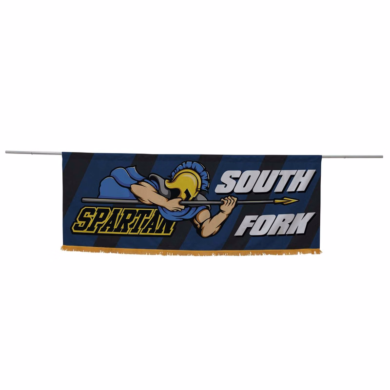 3' x 8' Parade Banner Straight Bottom Kit with Gold Fringe