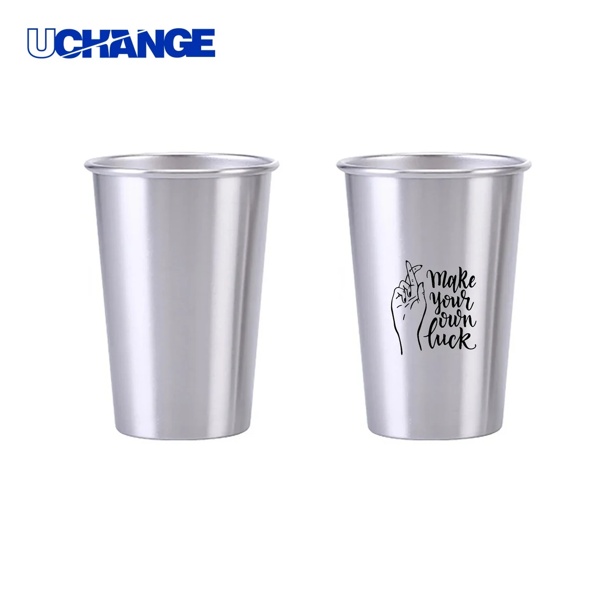 16oz Single Wall Stainless Steel Pint Cup Tumbler 1