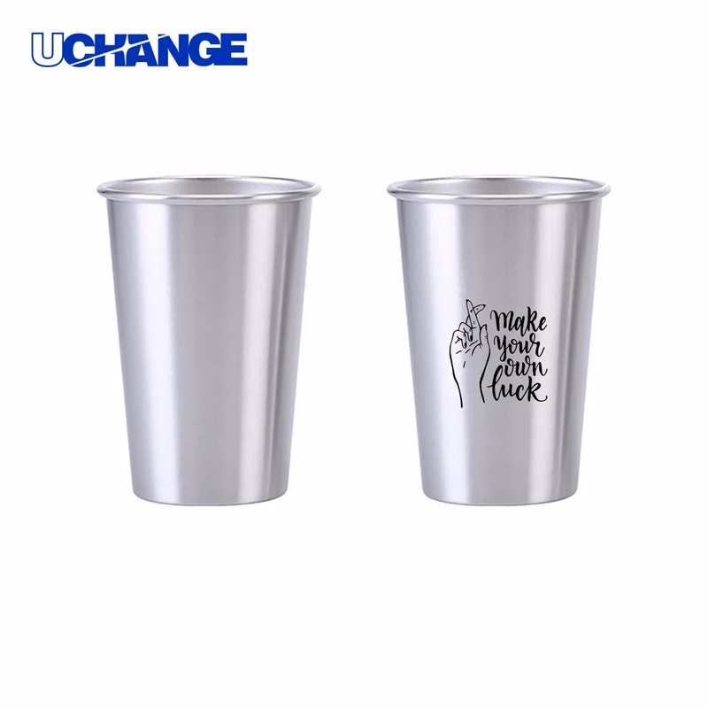 16oz Single Wall Stainless Steel Pint Cup Tumbler