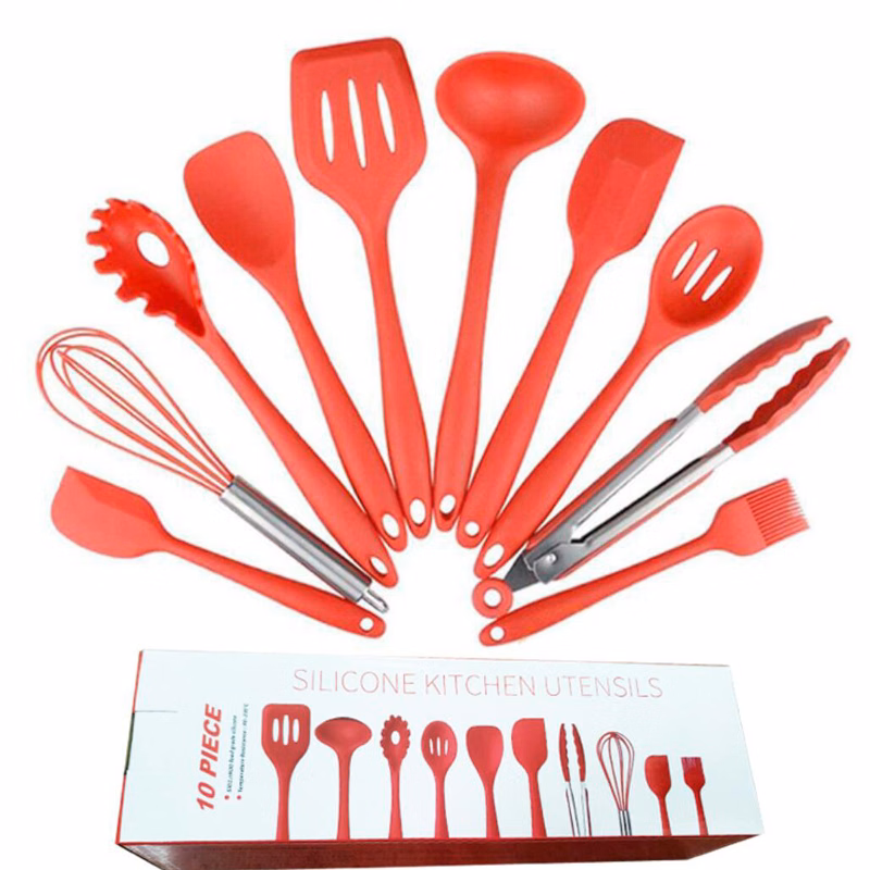10 Piece Silicone Kitchen Cooking Utensils Tool Set