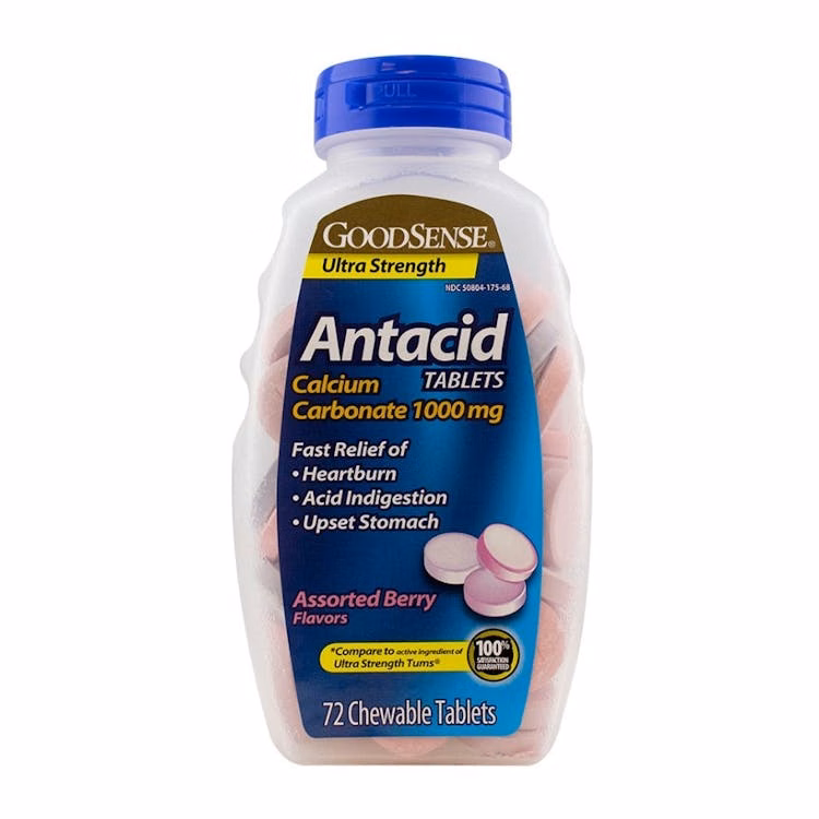 Antacid Chew Tabs - Calcium Carbonate Assorted Berry Flavors