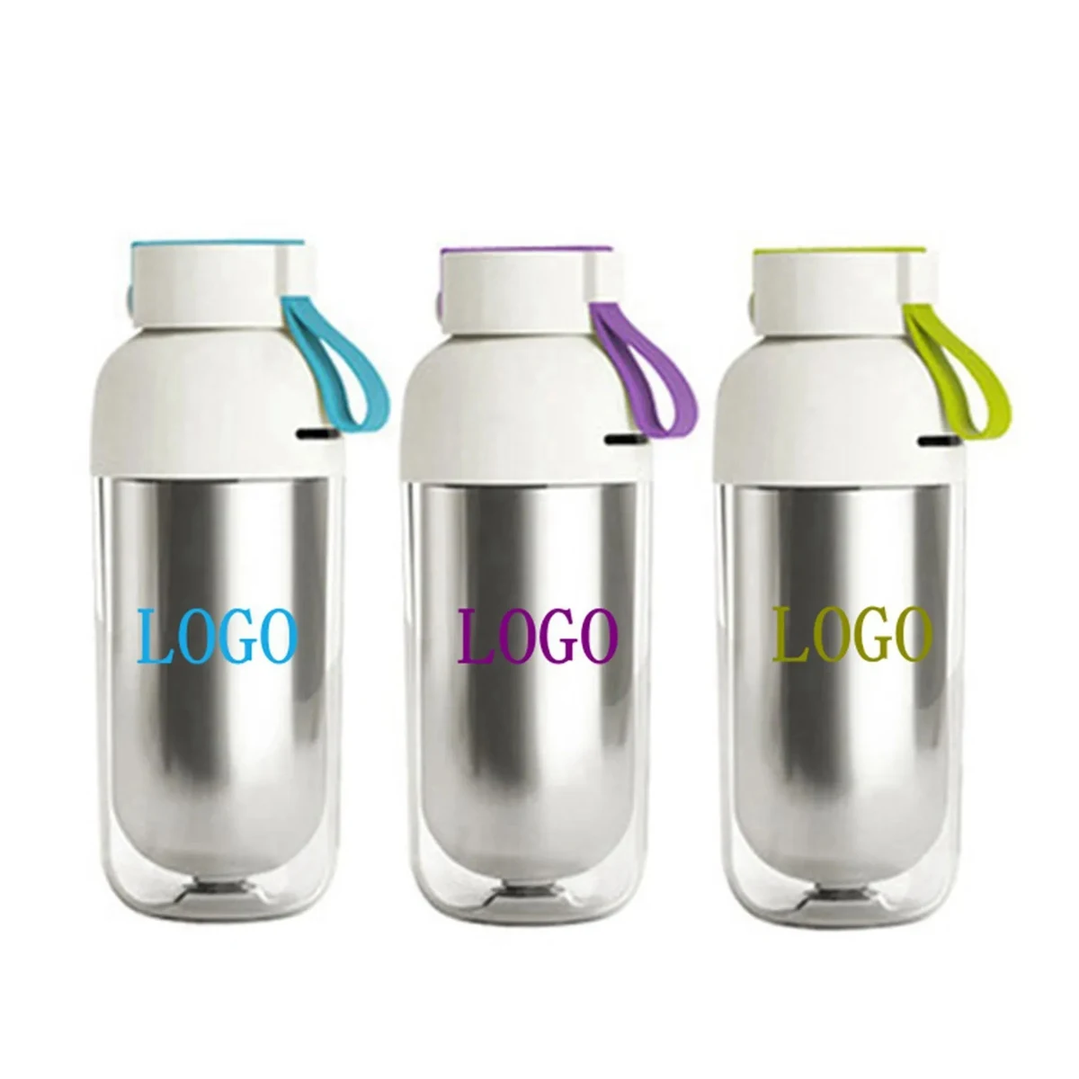 14 OZ Capsule Shape Water Bottle with Lifting Rope 1