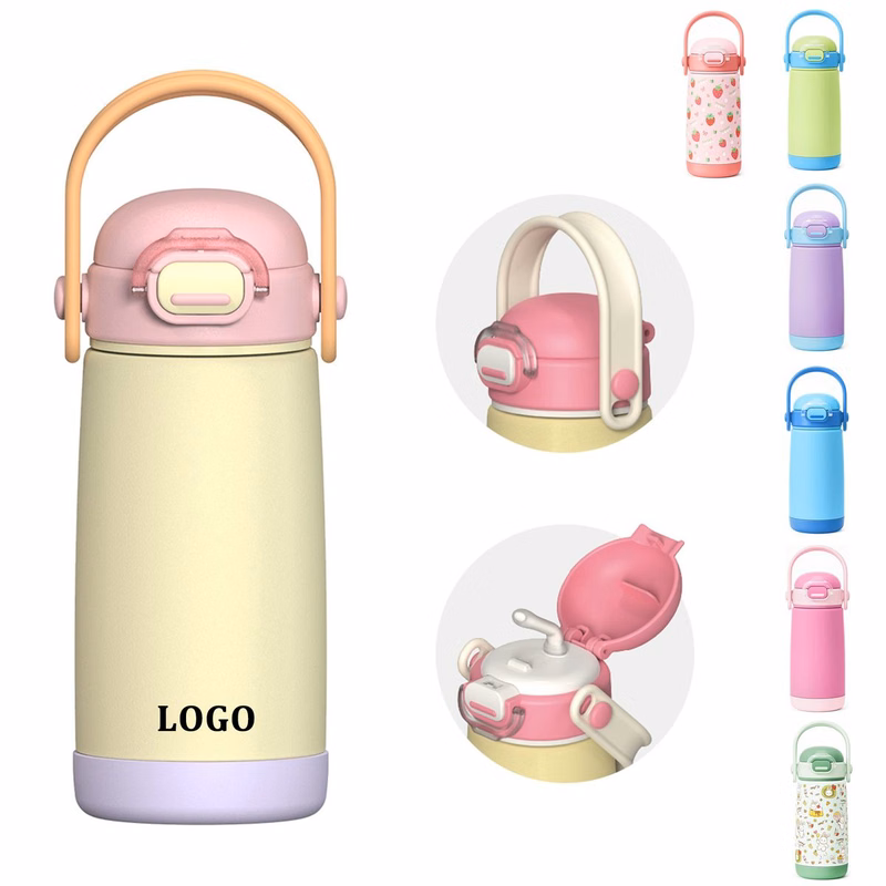 Kids Insulated Straw Water Bottle with Handle