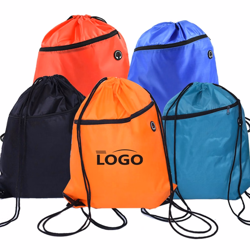 Gym Draw String Backpack With Zipper Pocket