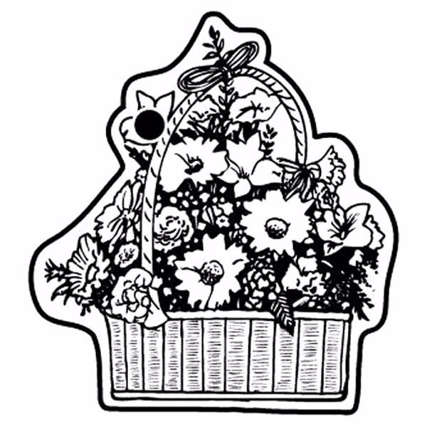 Flower Basket Key Tag - Spot Color