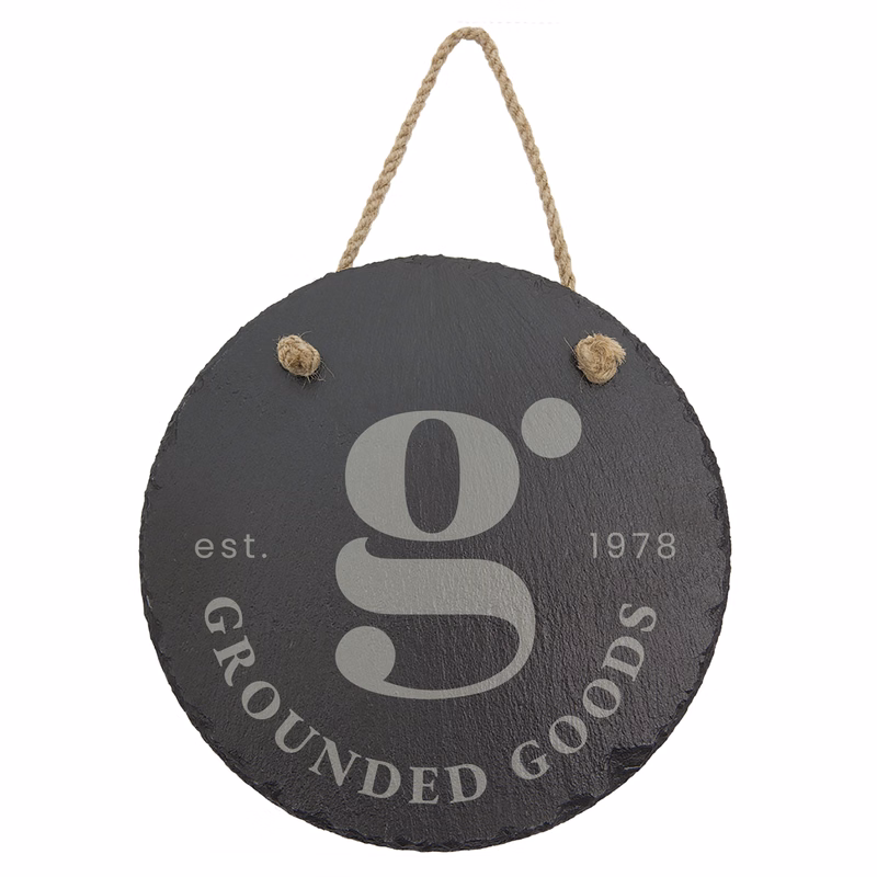 7 3/4" Round Slate Decor with Hanger String