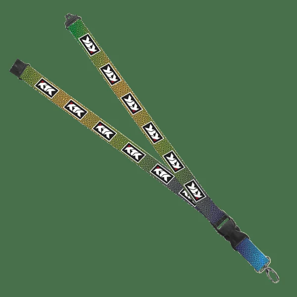 IMPORT Maverick 1" Dye-Sublimated Lanyard w/ Slide Buckle Release, Silver Metal Oval & Convenience Release 1