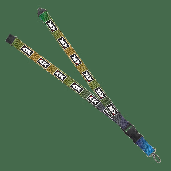 IMPORT Maverick 1" Dye-Sublimated Lanyard w/ Slide Buckle Release, Silver Metal Oval & Convenience Release