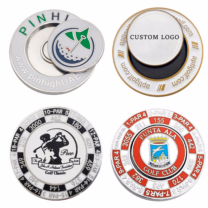 Metal Golf Poker Chip with Magnetic Ball Marker