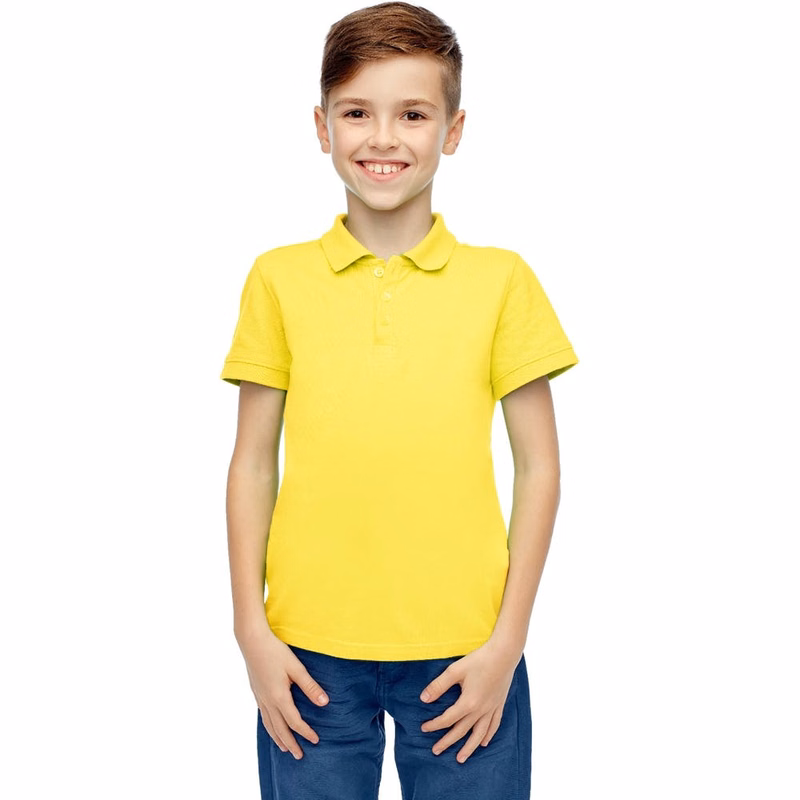 Toddlers Uniform Polo Shirts - Yellow Short Sleeve Size 2T - 4T
