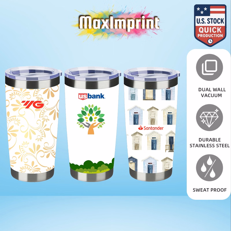 MaxImprint 20oz Stainless Steel Vacuum Tumbler with Lid