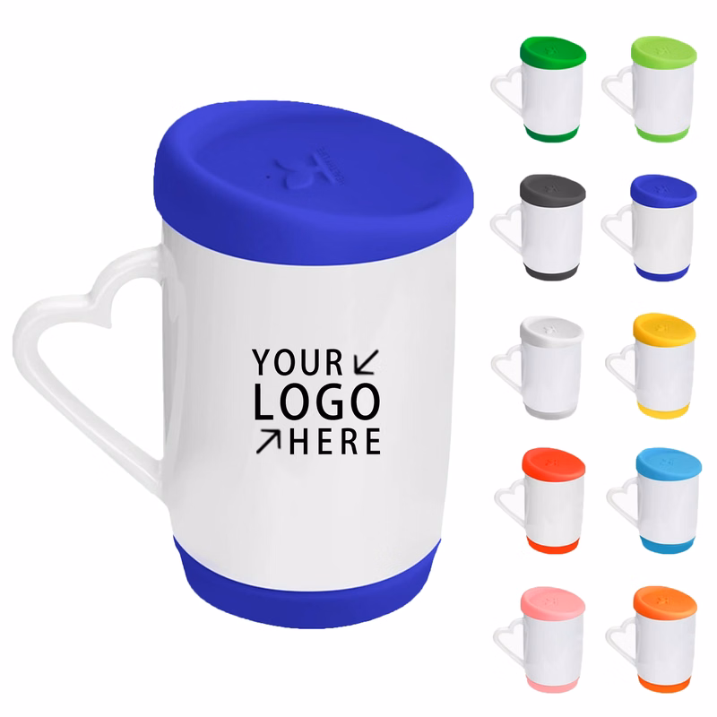 Ceramic Mug With Silicone Lid & Base