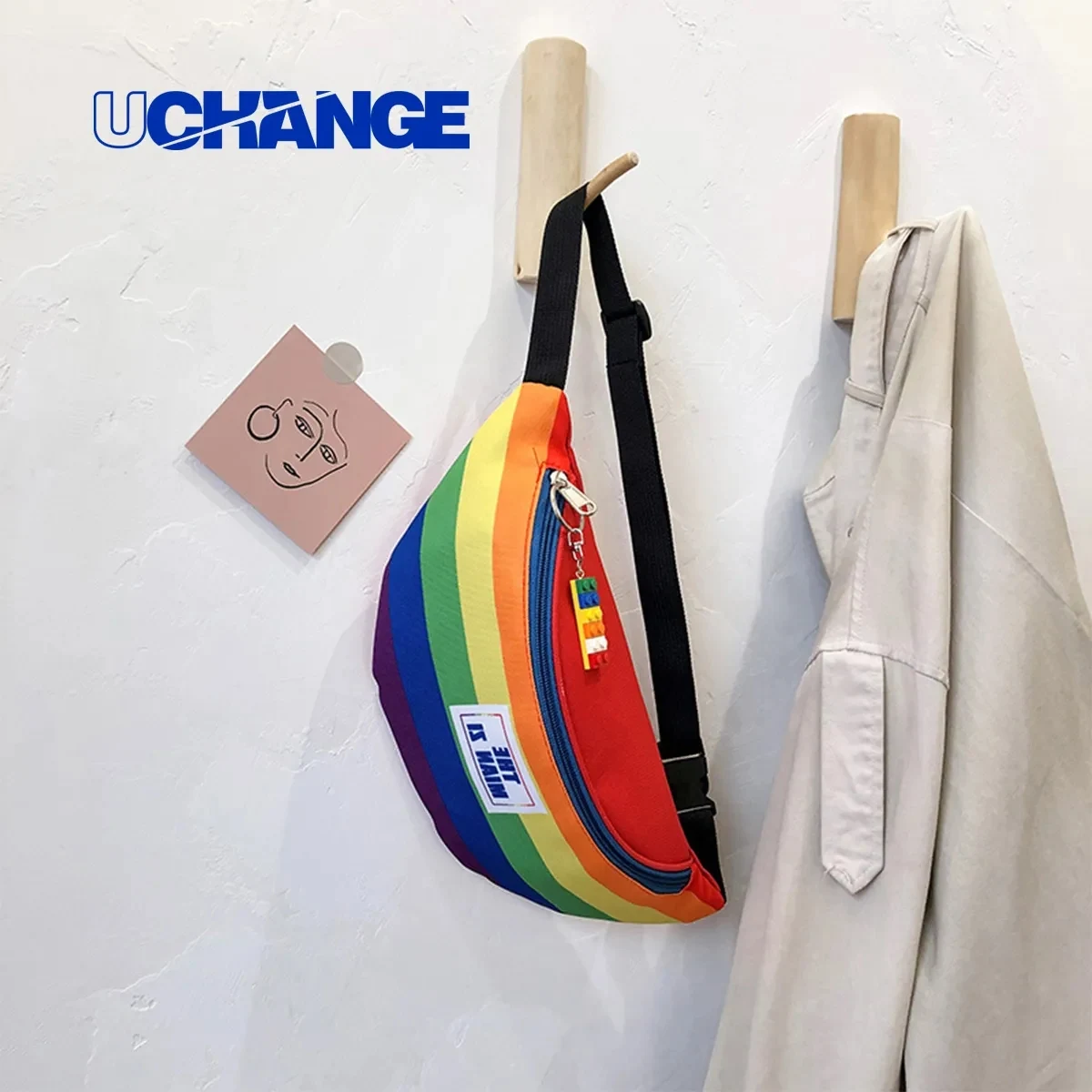 Custom Rainbow Stripe Fanny Pack Waist Bag 1