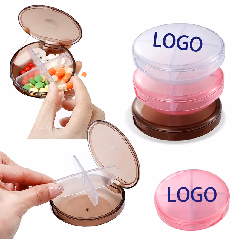 4 Divided Compartments Travel Pill Case