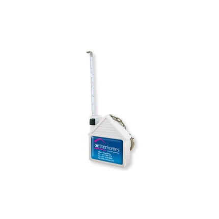 House Shape Tape Measure Key Chain w/ Epoxy Dome Imprint 1