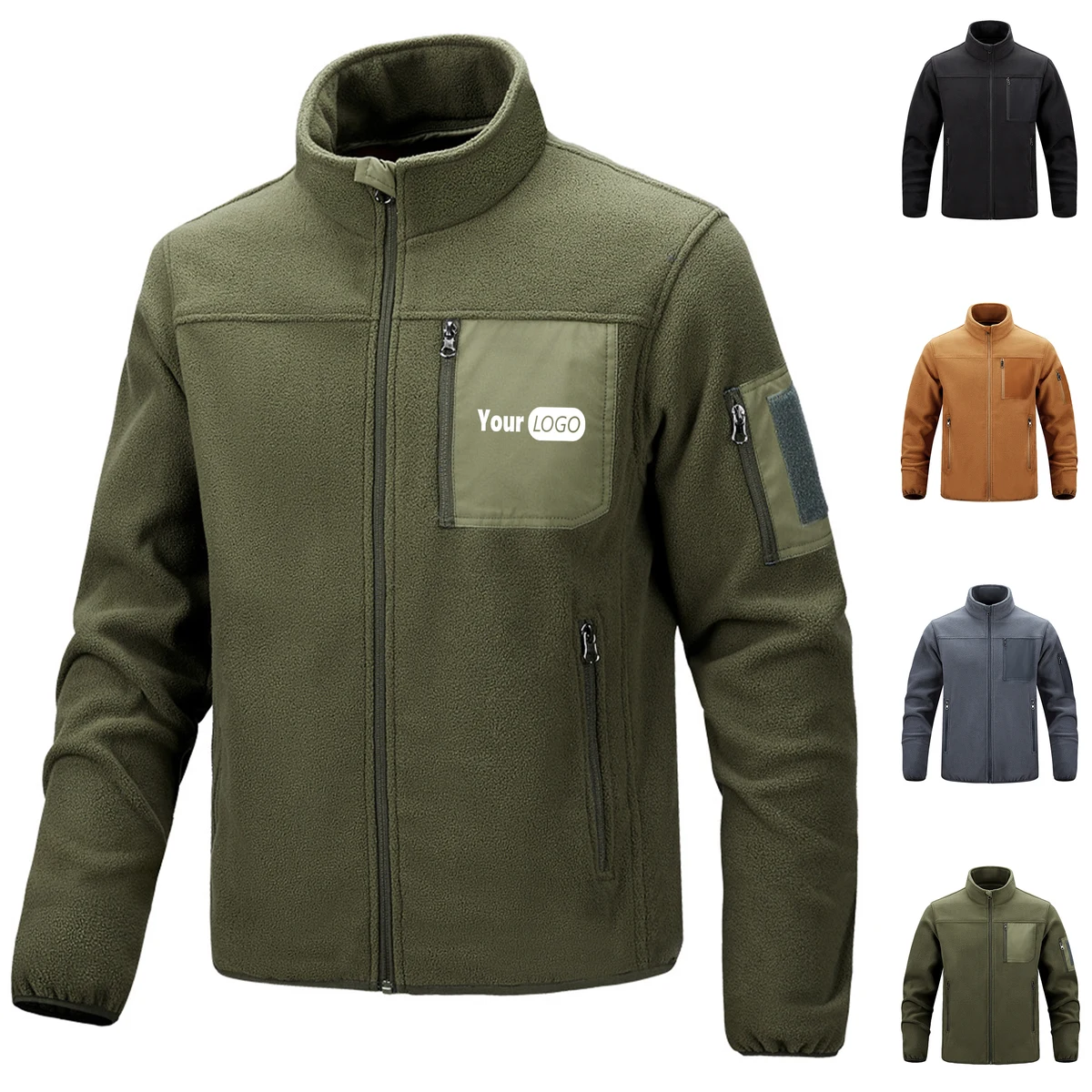 Polyester Men's Outdoor Sports Fleece Jacket 1