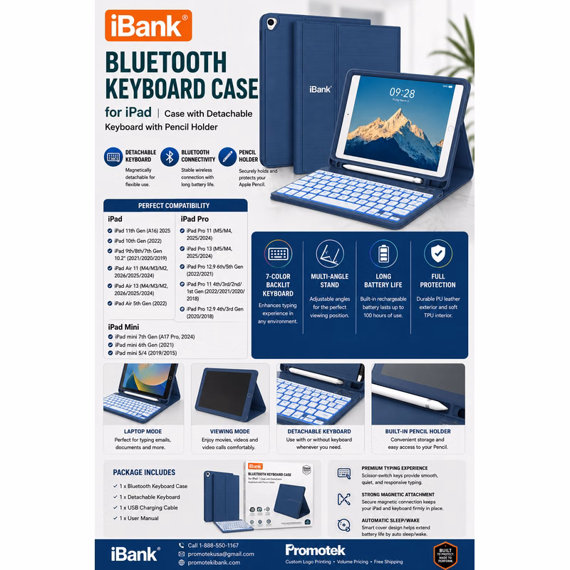 iBank ® Bluetooth Keyboard Case for iPad Air 11, Pro 11 M3/M2 (2025/2024)